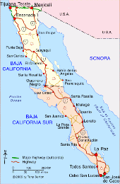 Karte Baja California - Zum Vergrößern auf die Karte klicken